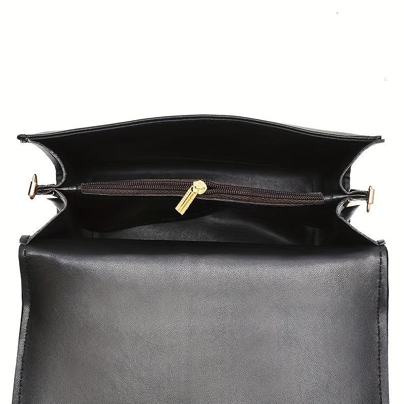 Quilted Flap Shoulder Bag Top Handle Handbag Solid Crossbody Bag