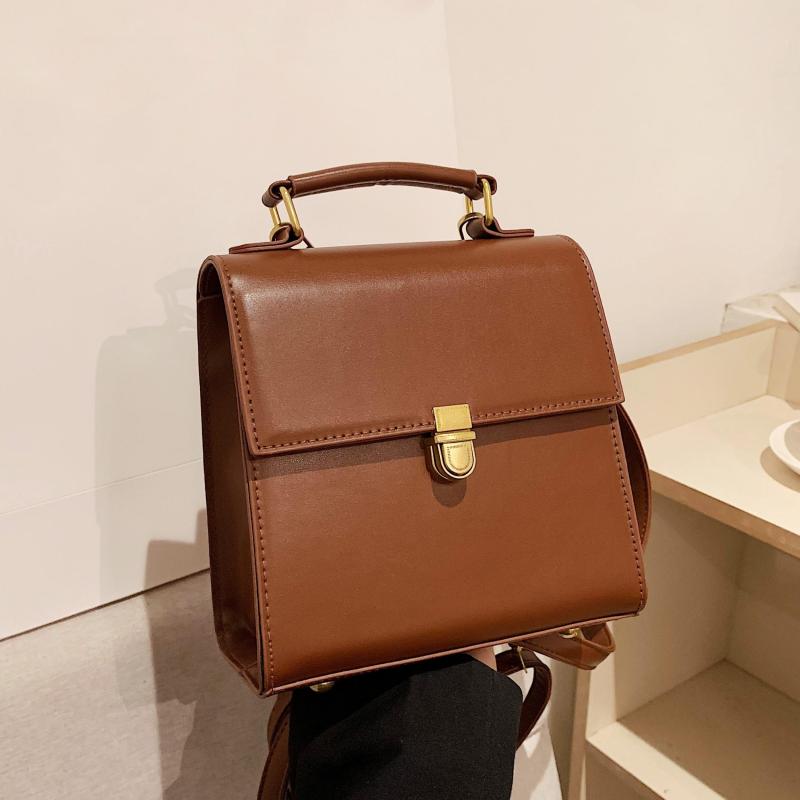 Retro Style Mini Flap Backpack Purse Top Handle School Bag