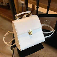 Retro Style Mini Flap Backpack Purse Top Handle School Bag
