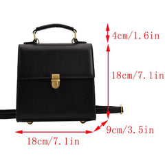 Retro Style Mini Flap Backpack Purse Top Handle School Bag