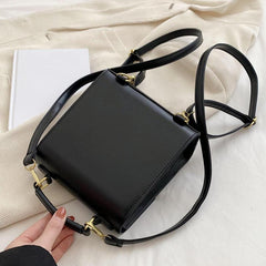 Retro Style Mini Flap Backpack Purse Top Handle School Bag