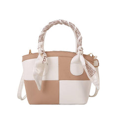 Colorblock Handbag Small Shoulder Bag For Women PU Leather Crossbody Bag