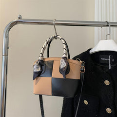 Colorblock Handbag Small Shoulder Bag For Women PU Leather Crossbody Bag