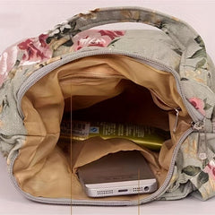 Mini Zipper Canvas Tote Bag Lightweight Shoulder Bag Casual Commuter Bag