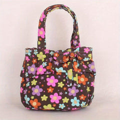 Mini Zipper Canvas Tote Bag Lightweight Shoulder Bag Casual Commuter Bag