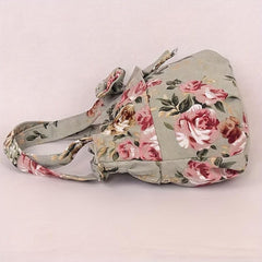 Mini Zipper Canvas Tote Bag Lightweight Shoulder Bag Casual Commuter Bag
