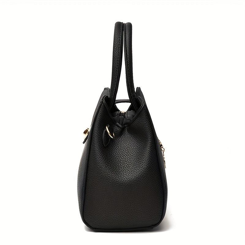 Stylish Zipper Shoulder Bag with Tassel Pendant