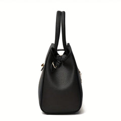 Stylish Zipper Shoulder Bag with Tassel Pendant