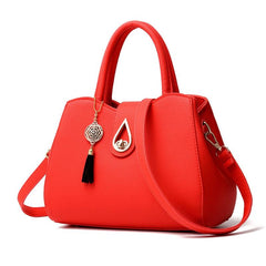 Stylish Zipper Shoulder Bag with Tassel Pendant