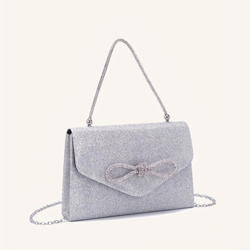 Rhinestone Evening Bag With Bow Formal Purse & Handbag