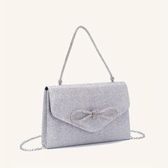 Rhinestone Evening Bag With Bow Formal Purse & Handbag