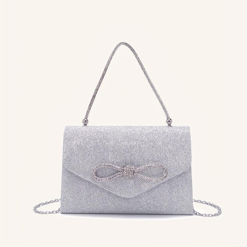 Rhinestone Evening Bag With Bow Formal Purse & Handbag