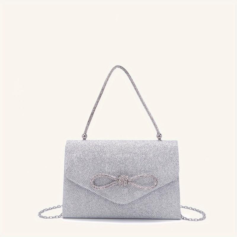 Rhinestone Evening Bag With Bow Formal Purse & Handbag