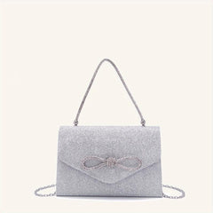 Rhinestone Evening Bag With Bow Formal Purse & Handbag