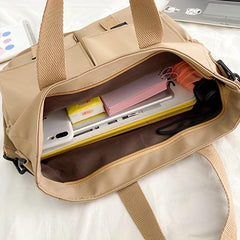 Casual Solid Canvas Shoulder Bag All Match Storage Handbag Versatile Bag