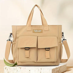 Casual Solid Canvas Shoulder Bag All Match Storage Handbag Versatile Bag