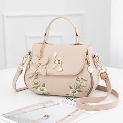 Flower Embroidery Crossbody Bag Flap Purse For Women