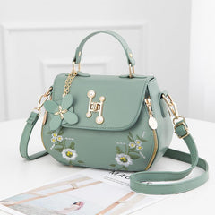 Flower Embroidery Crossbody Bag Flap Purse For Women