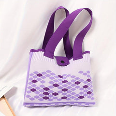 Minimalist Knitter Rhombus Pattern Bag Satchel Crochet Bag