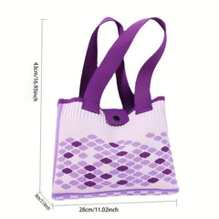 Minimalist Knitter Rhombus Pattern Bag Satchel Crochet Bag