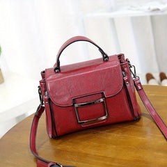 Retro Style Small Crossbody Bag with Buckle Decor
