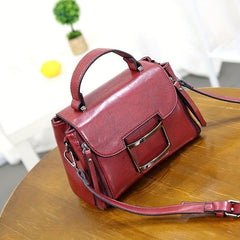 Retro Style Small Crossbody Bag with Buckle Decor
