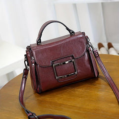 Retro Style Small Crossbody Bag with Buckle Decor