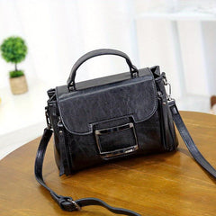 Retro Style Small Crossbody Bag with Buckle Decor