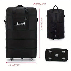 Letter Pattern Luggage Bag With Wheels Lightweight Duffle Bag