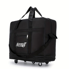 Letter Pattern Luggage Bag With Wheels Lightweight Duffle Bag