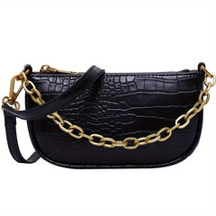 Mini Crocodile Embossed Handbag PU Leather Purse Shoulder Bag