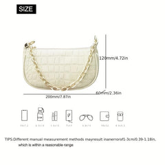 Mini Crocodile Embossed Handbag PU Leather Purse Shoulder Bag