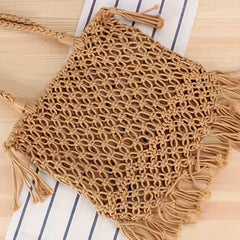 Straw Woven Beach Tote Large Capacity Shoulder Bag Women's Handbag