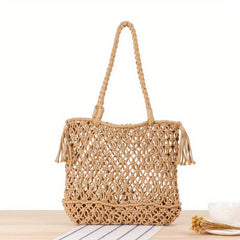 Straw Woven Beach Tote Large Capacity Shoulder Bag Women's Handbag