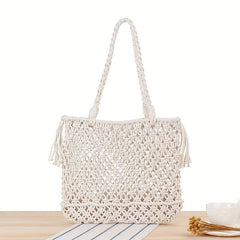 Straw Woven Beach Tote Large Capacity Shoulder Bag Women's Handbag