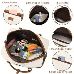 Large Capacity Travel Weekender Bag Top Handle Luggage Bag With Clutch Purse