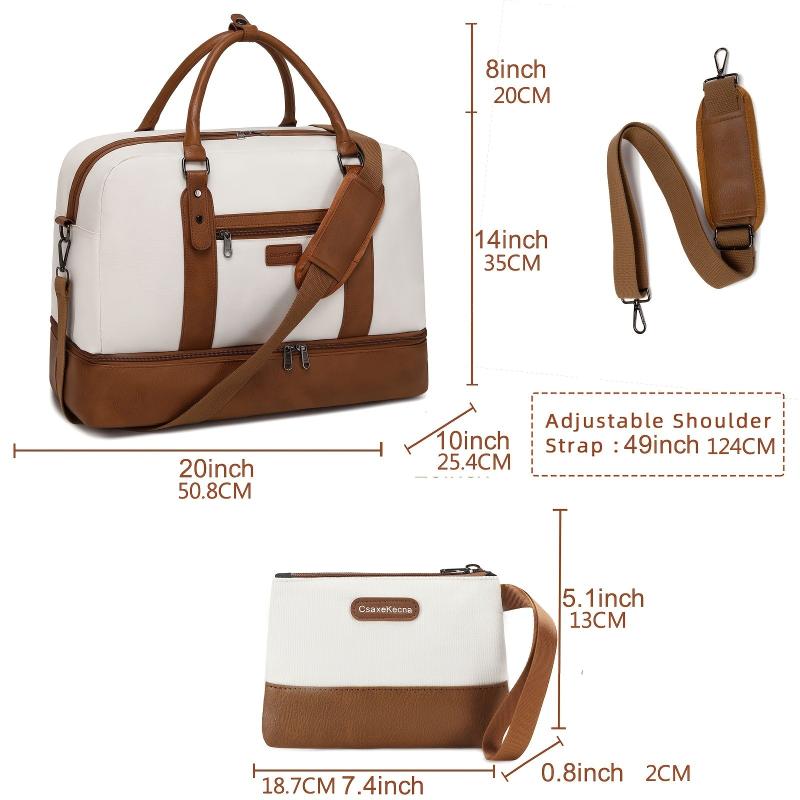 Large Capacity Travel Weekender Bag Top Handle Luggage Bag With Clutch Purse