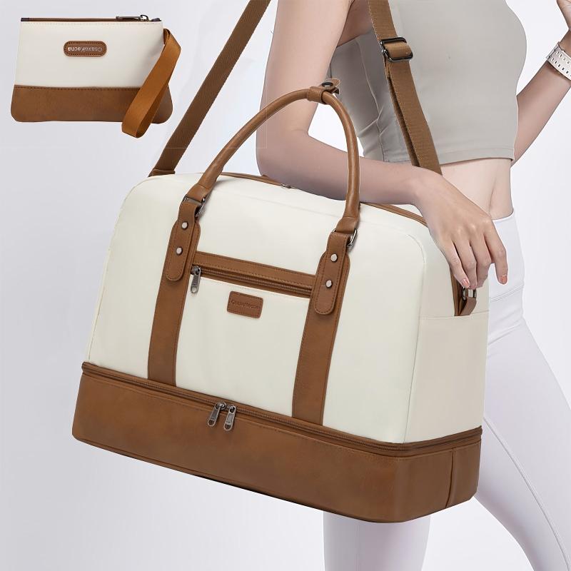 Large Capacity Travel Weekender Bag Top Handle Luggage Bag With Clutch Purse