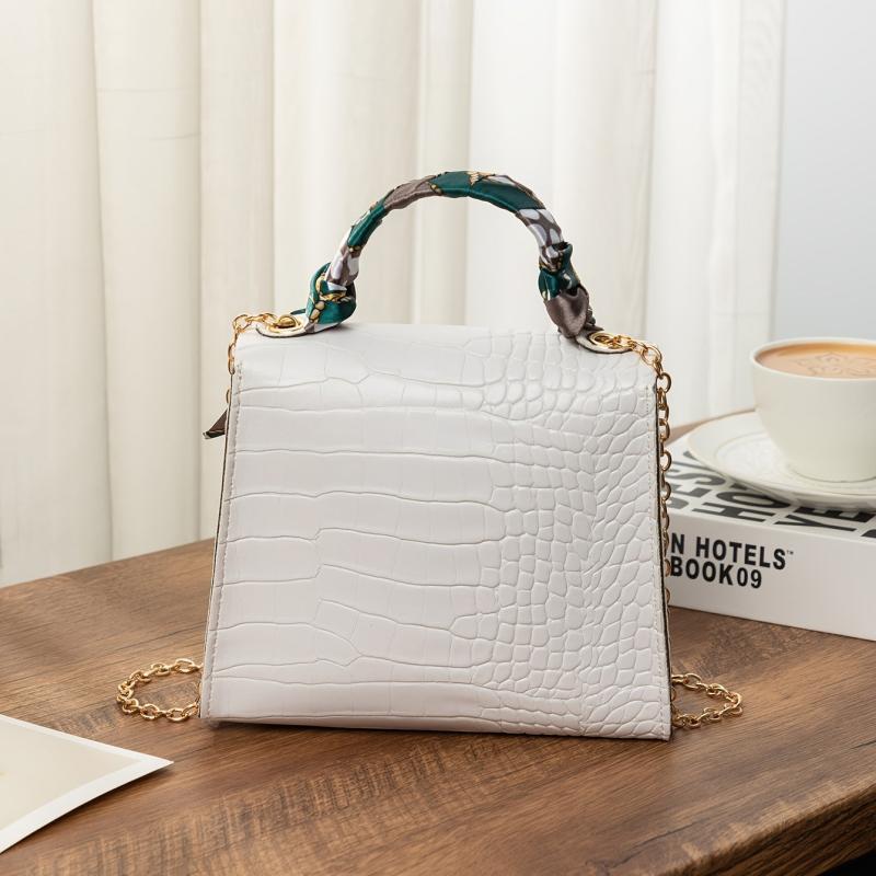 Crocodile Pattern Handbag Small Top Handle Purse Women's Flap Chain Shoulder Bag