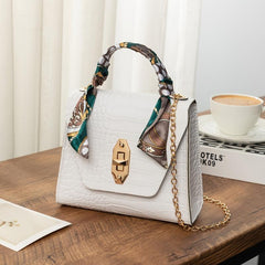 Crocodile Pattern Handbag Small Top Handle Purse Women's Flap Chain Shoulder Bag