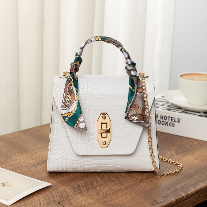 Crocodile Pattern Handbag Small Top Handle Purse Women's Flap Chain Shoulder Bag