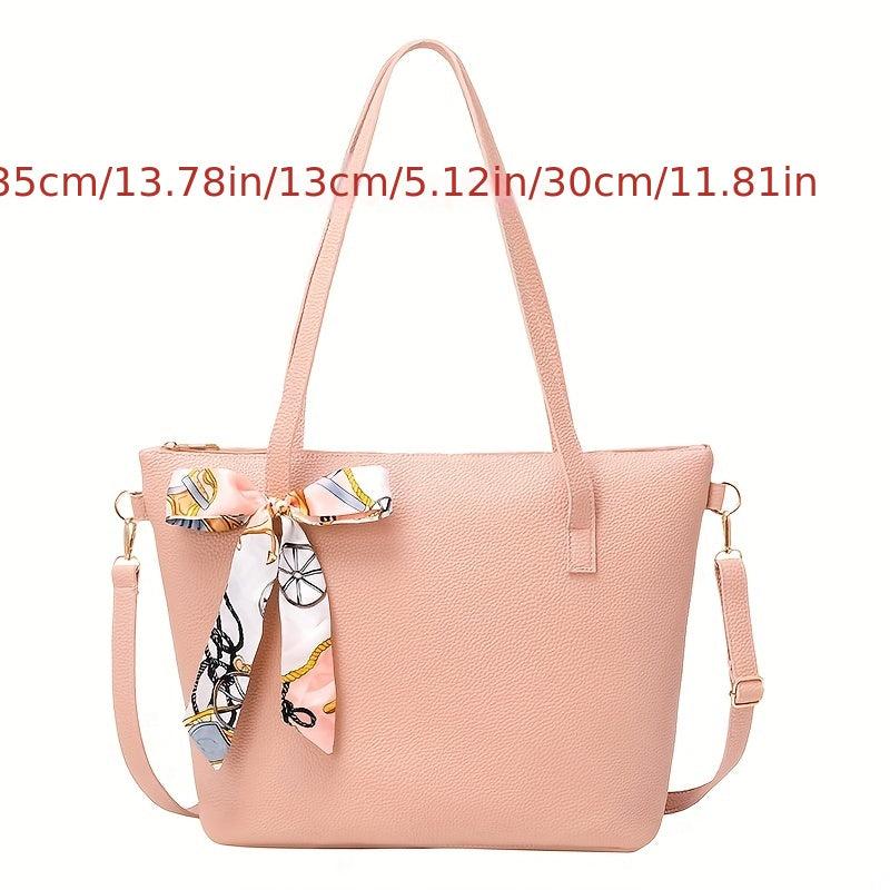 Scarf Decor Tote Bag Large Capacity Crossbody Bag