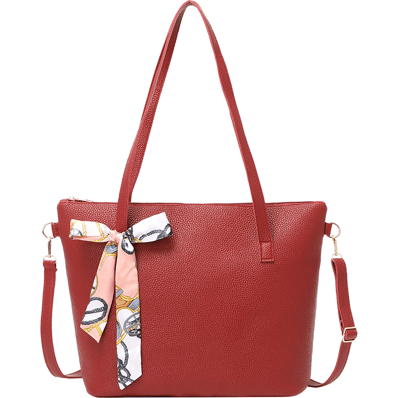 Scarf Decor Tote Bag Large Capacity Crossbody Bag