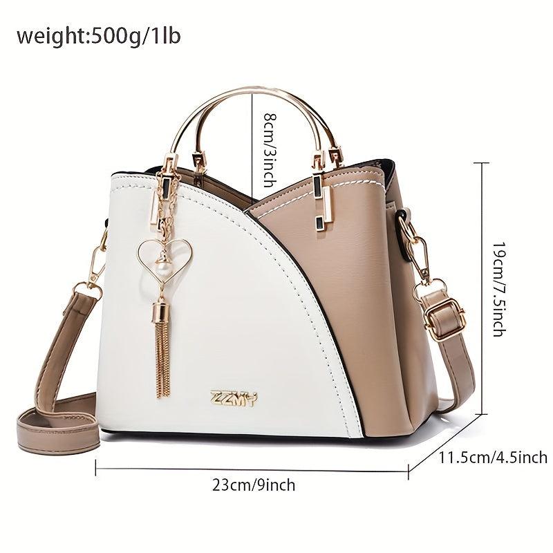 Colorblock Bucket Bag Stylish Shoulder Bag For Work