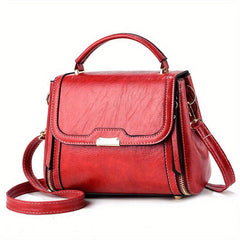 Classic Crossbody Bag PU Leather Textured Shoulder Bag