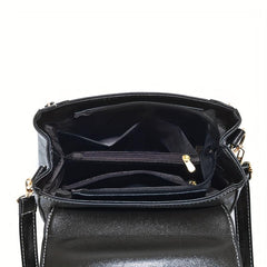 Classic Crossbody Bag PU Leather Textured Shoulder Bag