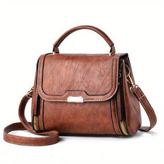Classic Crossbody Bag PU Leather Textured Shoulder Bag