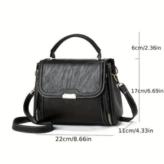 Classic Crossbody Bag PU Leather Textured Shoulder Bag