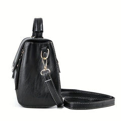 Classic Crossbody Bag PU Leather Textured Shoulder Bag