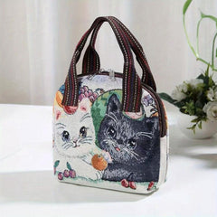 Animal Print Ethnic Style Top Handle Tote Bag